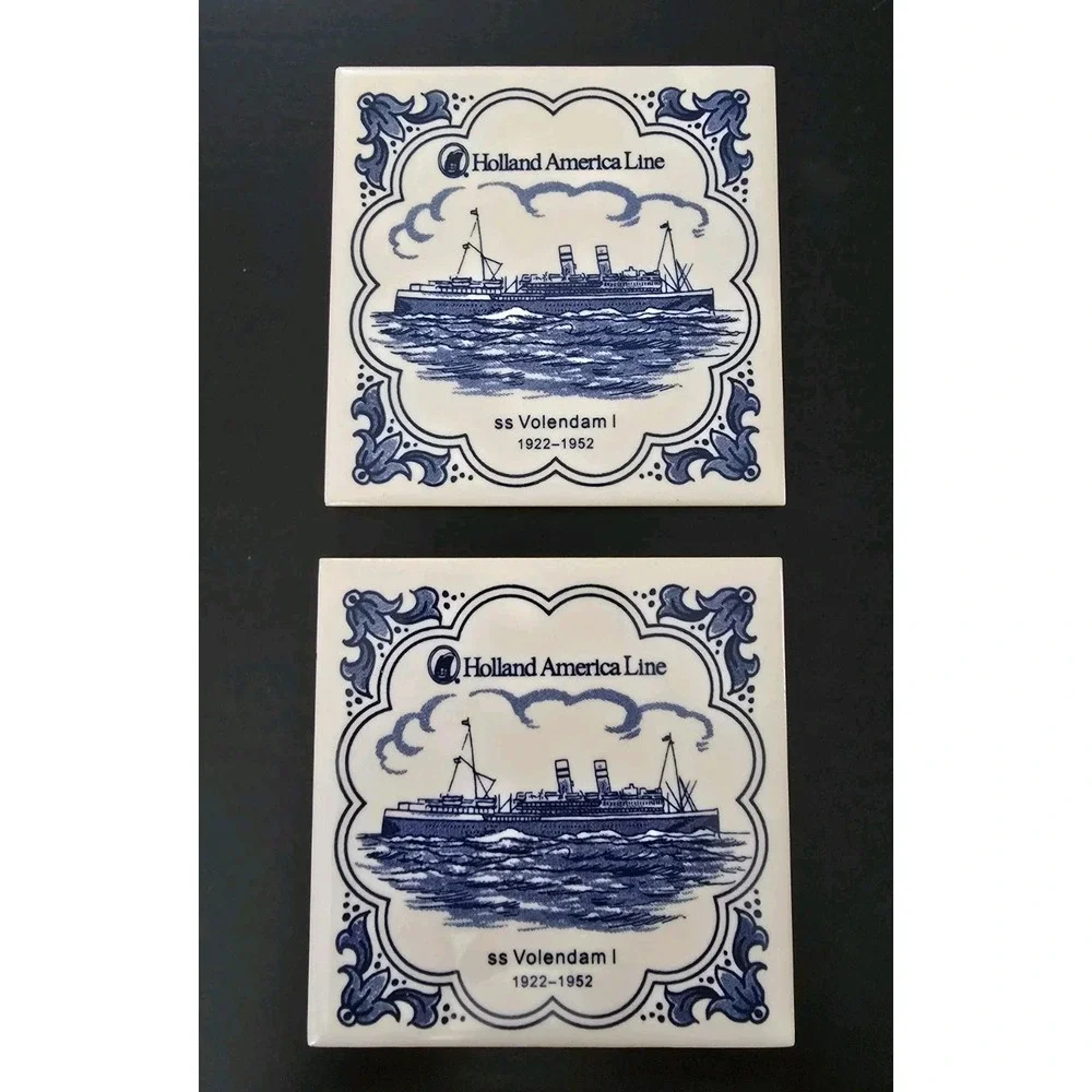 Holland America Line Blue Delft Tile‎ Coaster LOT OF 12 Variety